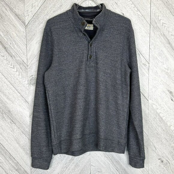 Marine Layer Clayton Sweatshirt Mens Size Small Textured Organic Cotton Blue - Picture 1 of 3